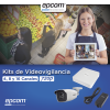 kit turbohd 1080 lite / dvr 4 canales / 4 cámaras bala (exterior 2.8 mm) / transceptores / conectores / fuente de poder profesional