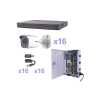 kit turbohd 1080p / dvr 16 canales / 16 cámaras bala (exterior 2.8 mm) / transceptores / conectores / fuente de poder profesional