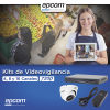 kit turbohd 1080p / dvr 4 canales / 4 cámaras eyeball (exterior 2.8 mm) / transceptores / conectores / fuente de poder profesional