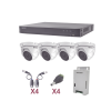 kit turbohd 1080p / dvr 4 canales / 4 cámaras eyeball (exterior 2.8 mm) / transceptores / conectores / fuente de poder profesional