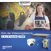 kit turbohd 1080p / dvr 8 canales / 8 cámaras eyeball (exterior 2.8 mm) / transceptores / conectores / fuente de poder profesional hasta 15 vcc para larga distancia