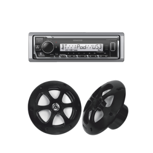 kit de estéreo con bluetooth kmr m332bt | más par de bocinas kfc 1613mrb