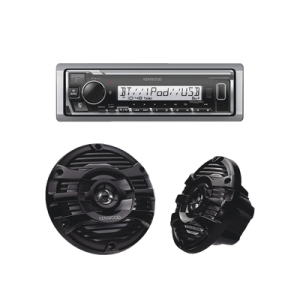 kit de estéreo con bluetooth kmr m332bt | más par de bocinas kfc 1653mrb