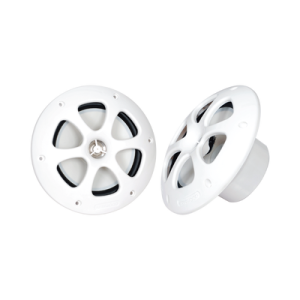 par de altavoces fabricado en grado marinos en color blanco de 6.5" de 100 w de entrada máxima