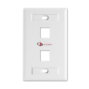 placa de pared keystone de 2 salidas, color blanco, para jacks keystone z max y max