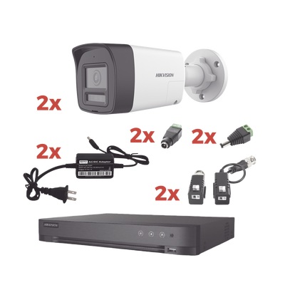 kit audio bidireccional turbohd 1080p / dvr 4 canales / 2 cámaras bala (exterior) con bocina y microfóno integrado / 2 fuentes de poder / accesorios kit audio bidireccional turbohd 1080p / dvr 4 canales / 2 cámaras bala (exterior) con bocina y microfóno integrado / 2 fuentes de poder / accesorios