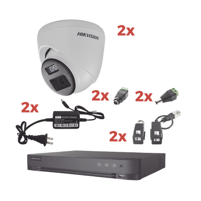 kit audio bidireccional turbohd 1080p / dvr 4 canales / 2 cámaras eyeball (exterior) con bocina y microfóno integrado / 2 fuentes de poder / accesorios kit audio bidireccional turbohd 1080p / dvr 4 canales / 2 cámaras eyeball (exterior) con bocina y microfóno integrado / 2 fuentes de poder / accesorios