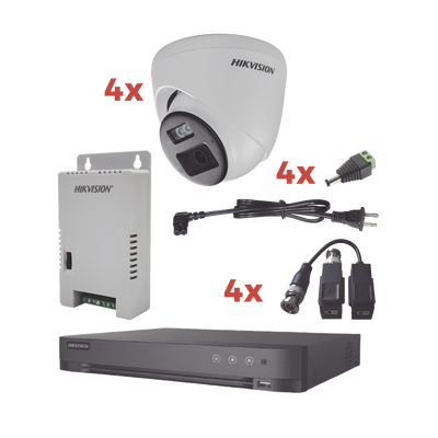 kit audio bidireccional turbohd 1080p / dvr 4 canales / 4 cámaras eyeball (exterior) con bocina y microfóno integrado / 1 fuente de poder / accesorios kit audio bidireccional turbohd 1080p / dvr 4 canales / 4 cámaras eyeball (exterior) con bocina y microfóno integrado / 1 fuente de poder / accesorios