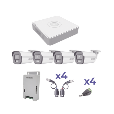 kit colorvu turbohd 1080p lite / dvr 4 canales / 4 cámaras bala (exterior 2.8 mm) / transceptores / conectores / fuente de poder profesional kit colorvu turbohd 1080p lite / dvr 4 canales / 4 cámaras bala (exterior 2.8 mm) / transceptores / conectores / fuente de poder profesional