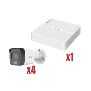 kit ip 4megapixel / nvr de 4 canales con 4 puertos poe / 4 cámaras ip dual light con microfono