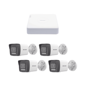 kit ip 1080p (2 megapixel) / nvr de 4 canales con 4 puertos poe / 4 cámaras ip bala colorvu lite y acusense lite / micrófono integrado