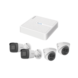 kit ip 2 megapixel / nvr de 8 canales con 8 puertos poe / 2 cámaras ip bala para exterior / 2 cámaras ip domo para exterior