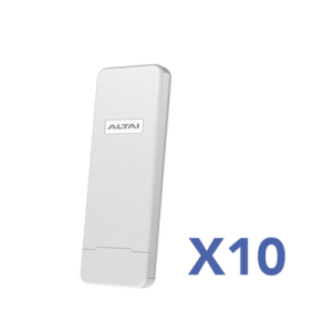kit de 10 puntos de acceso c1n wi fi, ptmp en 2.4 ghz, antena sectorial integrada de 70° de 10 dbi, hasta 800 m de cobertura, soporta fichas vouchers, administración en nube gratis con insights (con versión de hw 4.0 ó superior).