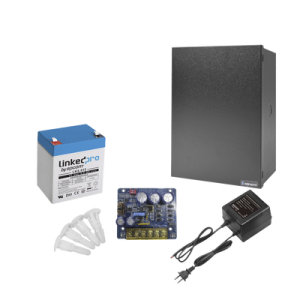 kit con fuente plb3 con salida de 12 vcc a 4 amper, incluye transformador y batería de 12 v a 5.5 amper