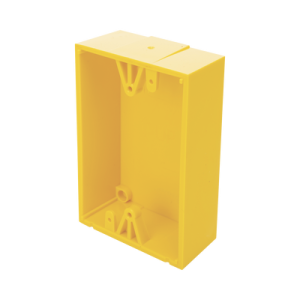 caja trasera de montaje color amarillo para estaciones de parada stopper