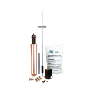 kit de pararrayo para torre o poste tipo dipolo corona con electrodo y accesorios de instalación.