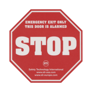 etiqueta de advertencia "puerta con alarma" exit stopper® sti 6400