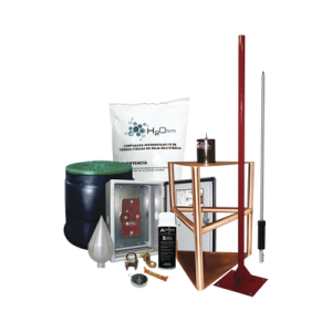 kit pararrayo con accesorios para protección de diámetro de 200m.