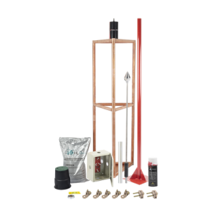 kit pararrayo con accesorios para protección de diámetro de 300m.