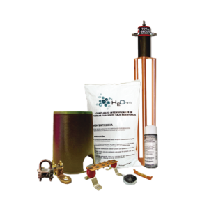 kit de tierra física con electrodo tg100ab y accesorios de instalación.