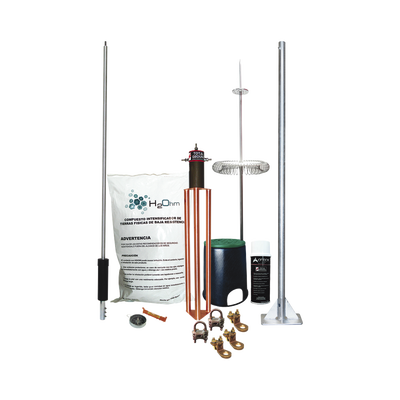 kit de pararrayo dipolo con electrodo y accesorios de instalación para techo. kit de pararrayo dipolo con electrodo y accesorios de instalación para techo.