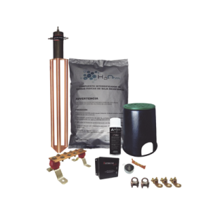 kit de tierra física con electrodo magnetoactivo de 45 amp y supresor de picos soho