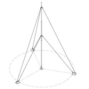 kit con mástil telescópico de 9 m con accesorios de instalación (no incluye retenida).