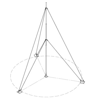 kit con mástil telescópico de 6 m con accesorios de instalación (no incluye retenida). kit con mástil telescópico de 6 m con accesorios de instalación (no incluye retenida).