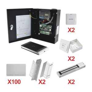 kit de control de acceso con tarjeta para 2 puertas / todo incluido / software ivms4200 incluido