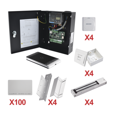 kit de control de acceso con tarjeta para 4 puertas / todo incluido / software ivms4200 incluido kit de control de acceso con tarjeta para 4 puertas / todo incluido / software ivms4200 incluido