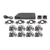 kit de 16 canales para transmisión de alimentacion (no soporta coaxitron)( de 36 vcc a 12 vcc) y video (hd tvi) a distancias de hasta 250 m.
