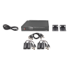 kit de 4 canales de para transmisión de alimentacion ( de 36 vcc a 12vcc ) y video (hd tvi) a distancias de hasta 250 mts.