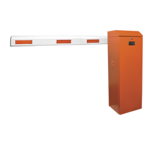 kit de barrera vehicular izquierda color naranja y brazo de 3 m