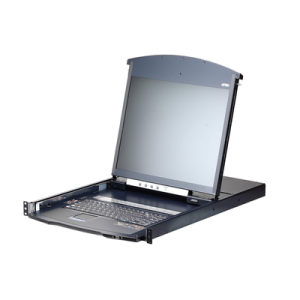 consola lcd dual | rail con switch kvm por ip integrado multi interfaz | cat 5 de 16 puertos de 1 consola local y 1 consola remota