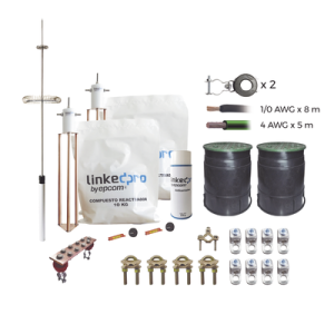 kit pararrayo linkedpro con accesorios de instalación en torre de hasta 3 m de altura.