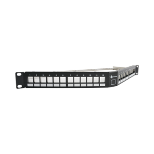 patch panel utp keystone de 24 puertos modular (vacío), angulado, 1ur, compatible con jacks keystone utp z max® y max®