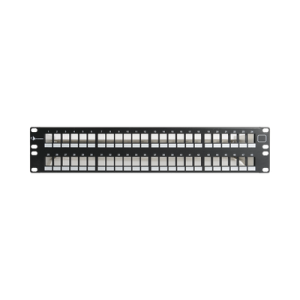 patch panel utp keystone de 48 puertos modular (vacío) , plano, 2ur, compatible con jacks keystone utp z max® y max®