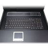 switch kvm con monitor de 17"con teclado y trackpad para rack de 1u de cuatro postes, 8 puertos vga para acceder y controlar hasta 8 computadoras desde una sola consola