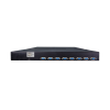 switch kvm con monitor de 17"con teclado y trackpad para rack de 1u de cuatro postes, 8 puertos vga para acceder y controlar hasta 8 computadoras desde una sola consola