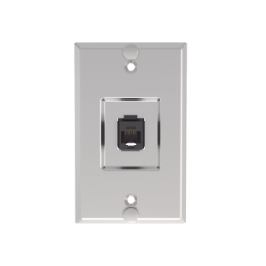 placa de pared telefónica, salida de 1 puerto keystone, con jack cat6 estilo 110 de impacto, de acero inoxidable