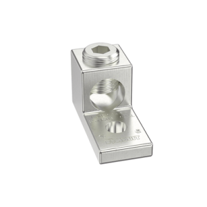 terminal tipo lengüeta recta de aluminio con agujero 1/4", y barril para cable #14 2/0 awg