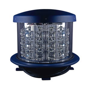luz de obstáculo led intensidad media faa l 864 / led rojo 2000 cd / 120 240 vac / 360° cobertura horizontal / 3° haz vertical / nema 4x / para torres 46 107 m / certificación faa e icao