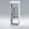 gabinete para piso, capacidad, 31 unidades de rack, doble puerta y postes frontales e intermedios ajustables, color blanco, se envía el gabinete armado.