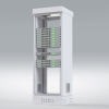 gabinete para piso, capacidad, 31 unidades de rack, doble puerta y postes frontales e intermedios ajustables, color blanco, se envía el gabinete armado.