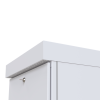 gabinete para piso, capacidad, 31 unidades de rack, doble puerta y postes frontales e intermedios ajustables, color blanco, se envía el gabinete armado.