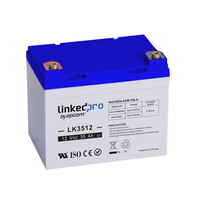 batería 12 v / 35 ah / ul / tecnología agm / vida útil promedio de 5 años / para uso en equipo electrónico, alarmas de intrusión / incendio / control de acceso / video vigilancia / terminales t1 batería 12 v / 35 ah / ul / tecnología agm / vida útil promedio de 5 años / para uso en equipo electrónico, alarmas de intrusión / incendio / control de acceso / video vigilancia / terminales t1