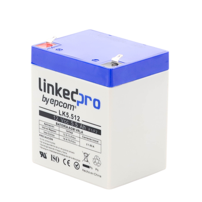 batería 12 v / 5.5 ah / ul / vida útil promedio 5 años / tecnología agm / para uso en equipo electrónico, alarmas de intrusión / incendio/ control de acceso / video vigilancia / terminales f1 ( incluye adaptador f batería 12 v / 5.5 ah / ul / vida útil promedio 5 años / tecnología agm / para uso en equipo electrónico, alarmas de intrusión / incendio/ control de acceso / video vigilancia / terminales f1 ( incluye adaptador f
