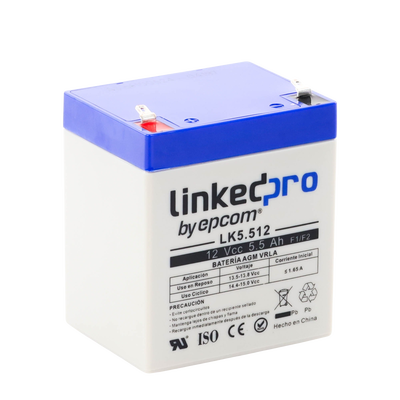 batería 12 v / 5.5 ah / ul / vida útil promedio 5 años / tecnología agm / para uso en equipo electrónico, alarmas de intrusión / incendio/ control de acceso / video vigilancia / terminales f1 ( incluye adaptador f batería 12 v / 5.5 ah / ul / vida útil promedio 5 años / tecnología agm / para uso en equipo electrónico, alarmas de intrusión / incendio/ control de acceso / video vigilancia / terminales f1 ( incluye adaptador f