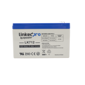 batería 12 v / 7 ah / ul / tecnología agm / vida útil promedio 5 años / uso en equipo electrónico, alarmas de intrusión / incendio / control de acceso / video vigilancia / terminales f1 ( incluye adaptador f2 )