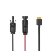 cable 2.5 m, negro, calibre 12 awg con terminales mc4 macho y hebra para terminal xt60